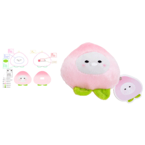 Peach Plush Keychain