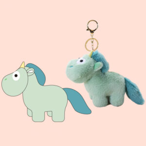 plush horse toy keychain